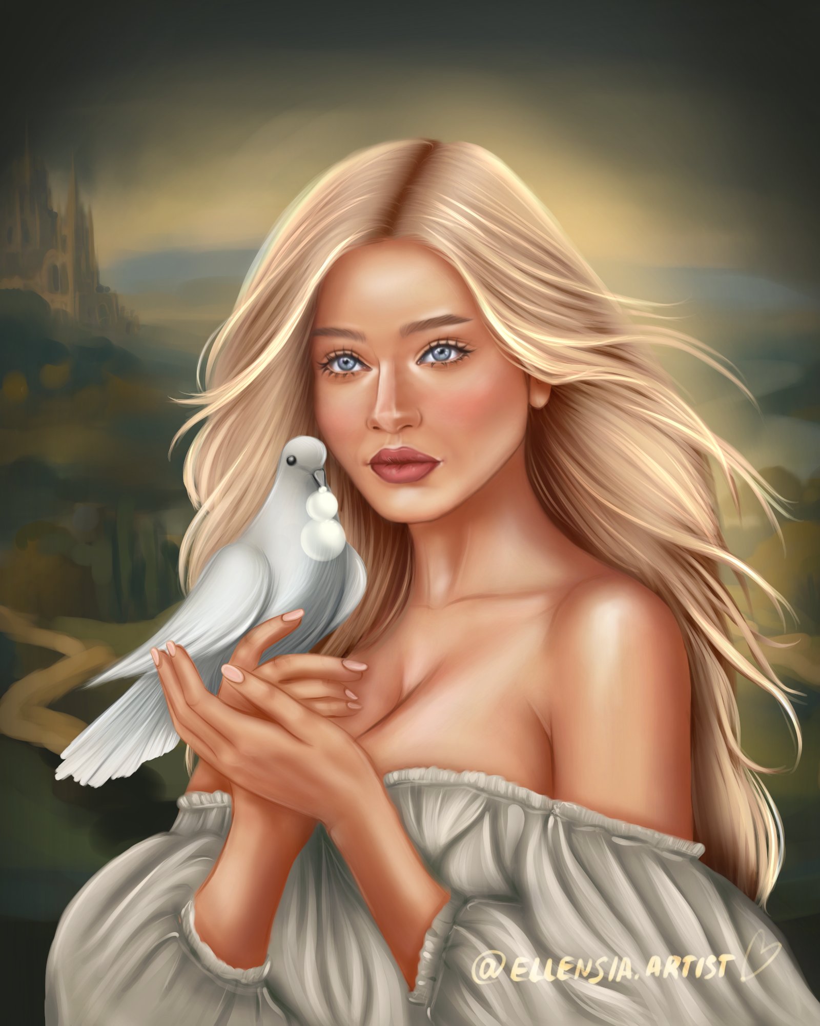 Дівчина з голубом