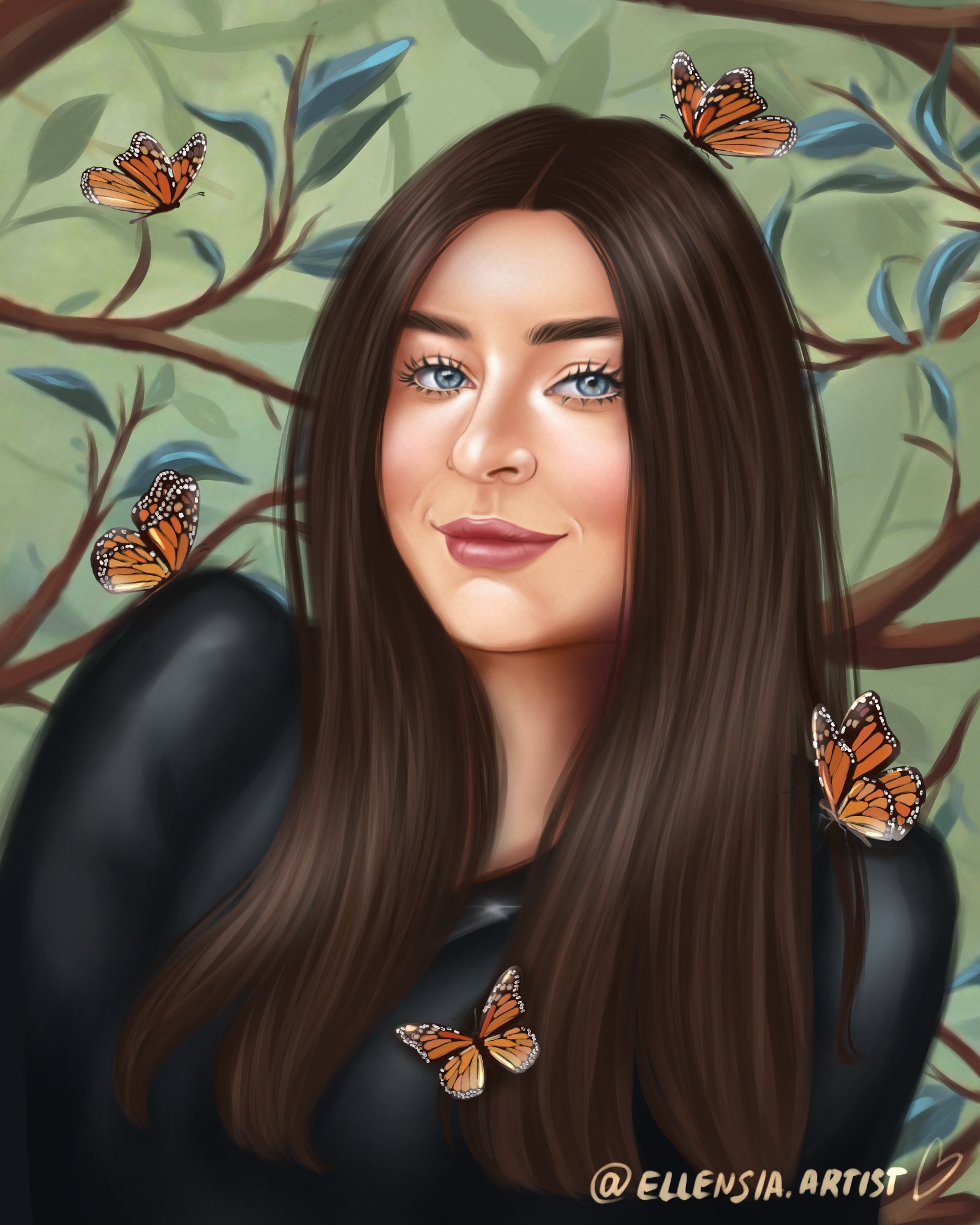 Портрет з метеликами